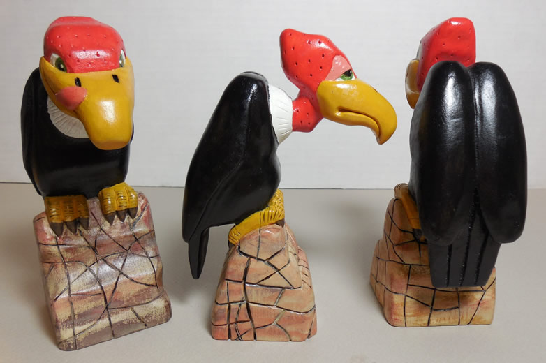 buzzard wood carving